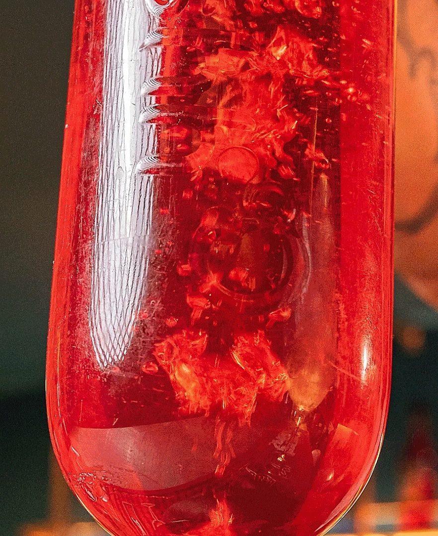 A vividly carbonated drink prepared with the Preshh system during Carnival