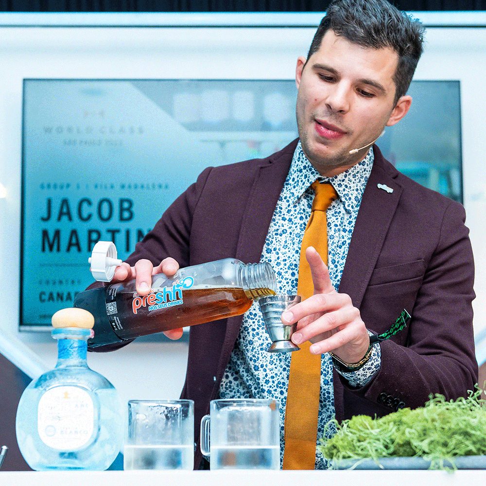 A World Class competitor preparing a carbonated cocktail with Preshh (1 of 15)